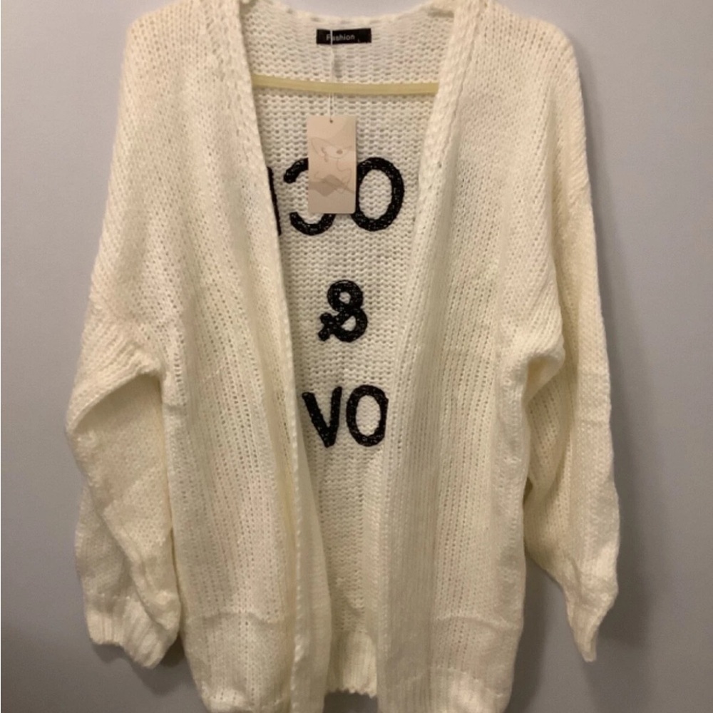 Chic White Open-Front Cardigan